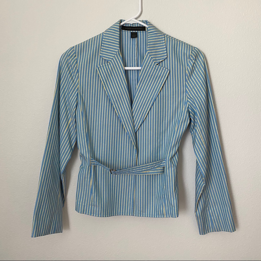 Express Studio Striped Wrap Blazer - image 1